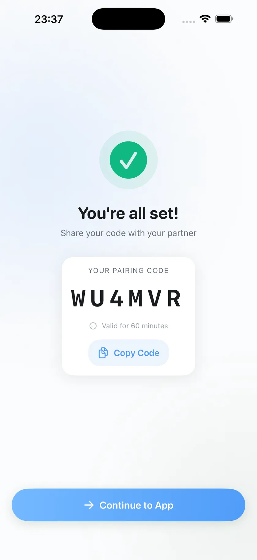Pairing Screenshot
